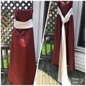 Never worn beautiful dark copper dress!